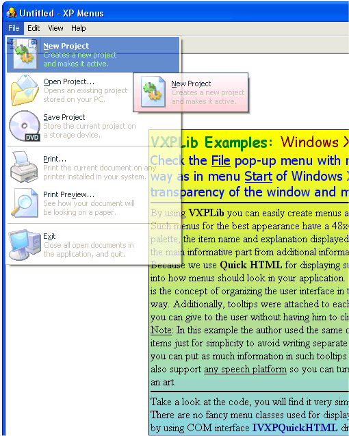 XP Menus